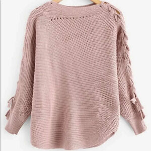 Lace up beautiful woman sweater